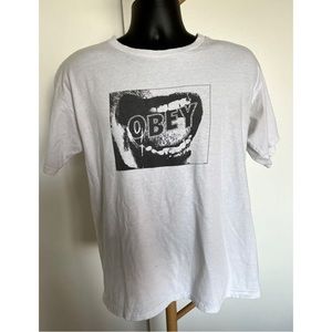 OBEY Scream Screamer T-Shirt White Size M Medium